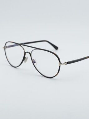 Tom Ford FT5897-B 052 Eyeglasses Havana 57mm Aviator Frame, Blue Light Block